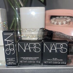 NARS Lipstick, Bronzing Powder, and Blush Trio